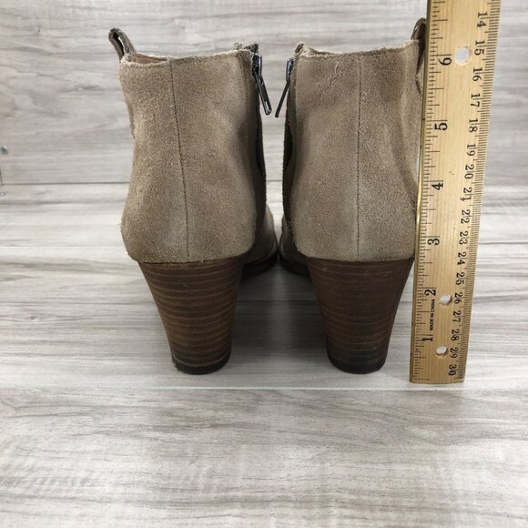 Madewell Booties Women's 9 The Billie Boot Tan Suede Zip Ankle Boot - Picture 8 of 10